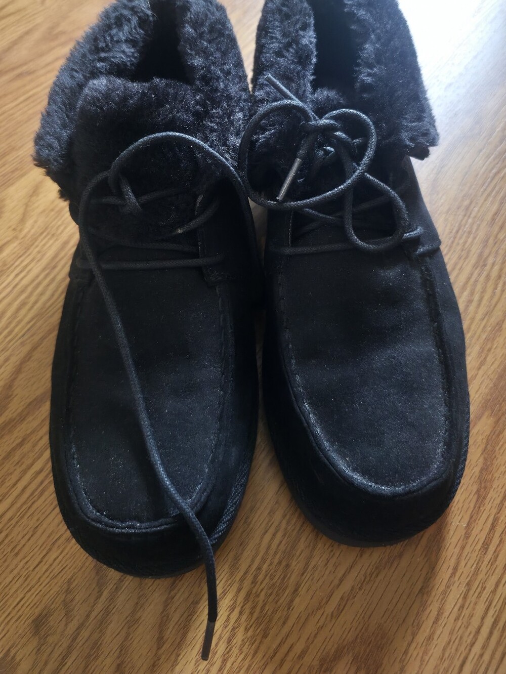 Women's Black Makalu Faux-Suede Fur-Lined Casual Boots
